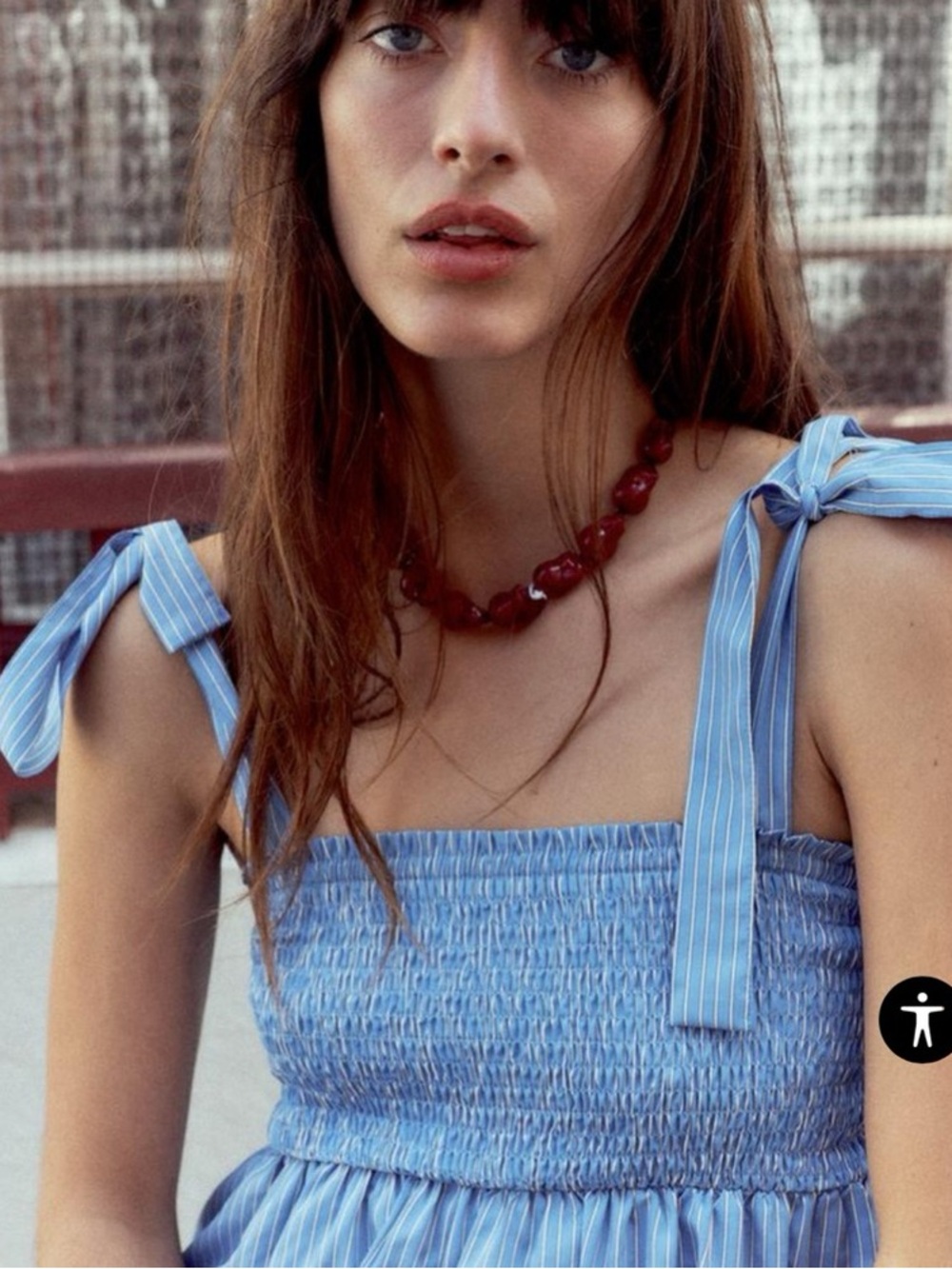 ZARA STRIPED BOWS TANK TOP